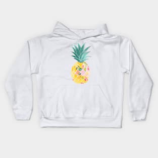 Aloha pineapples, iridescent teal Kids Hoodie